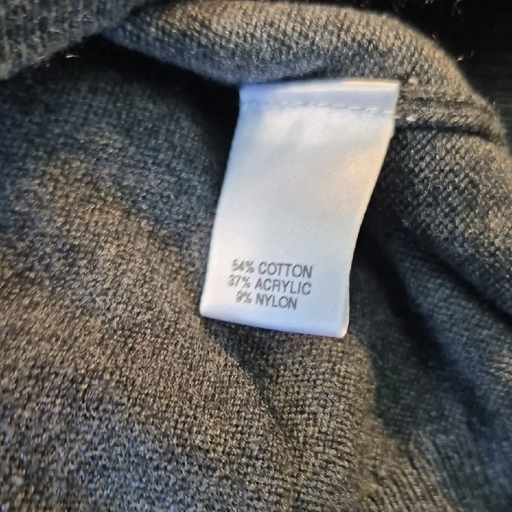 Roundtree & Yorke Gray Zip Up Long Dleeve Mens Sweater with Standing Collar - Picture 8 of 12